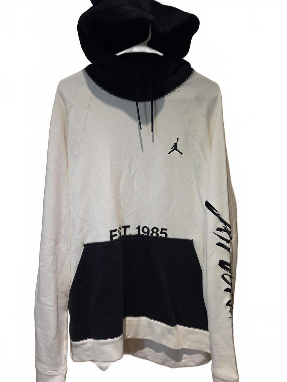 Air Jordan Greatest Pullover Hoodie Jacket Mens XXL White Black Hooded